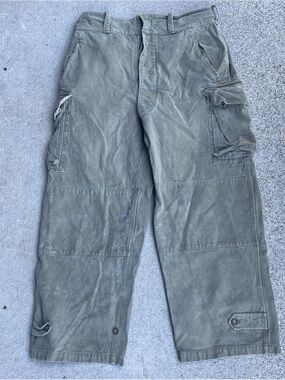 Vintage French Army M-47 Olive Military Fatigue Pants Cargo 36 x 27